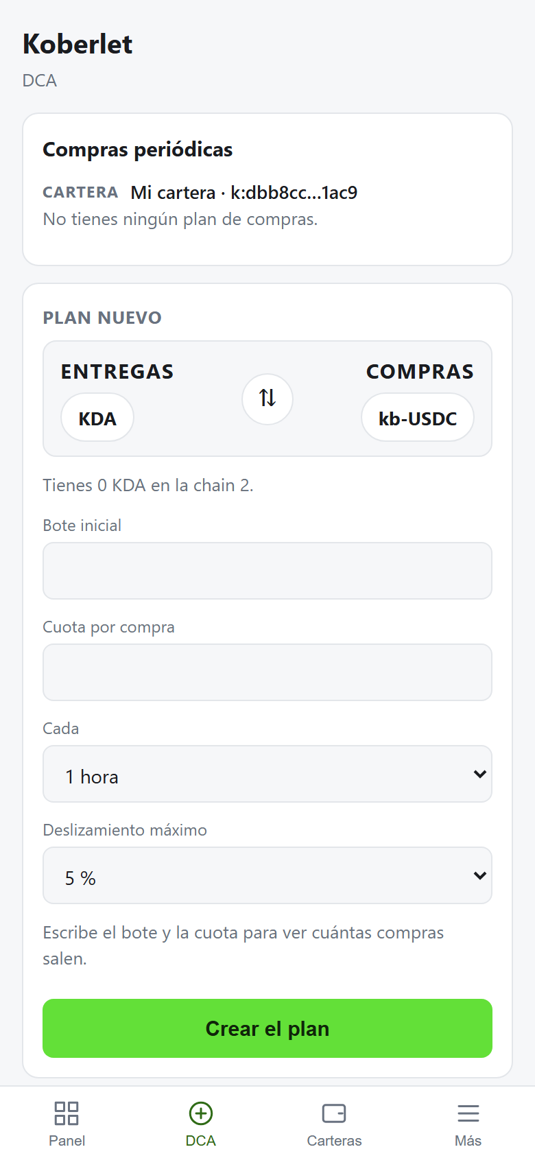 Compras periódicas (DCA)